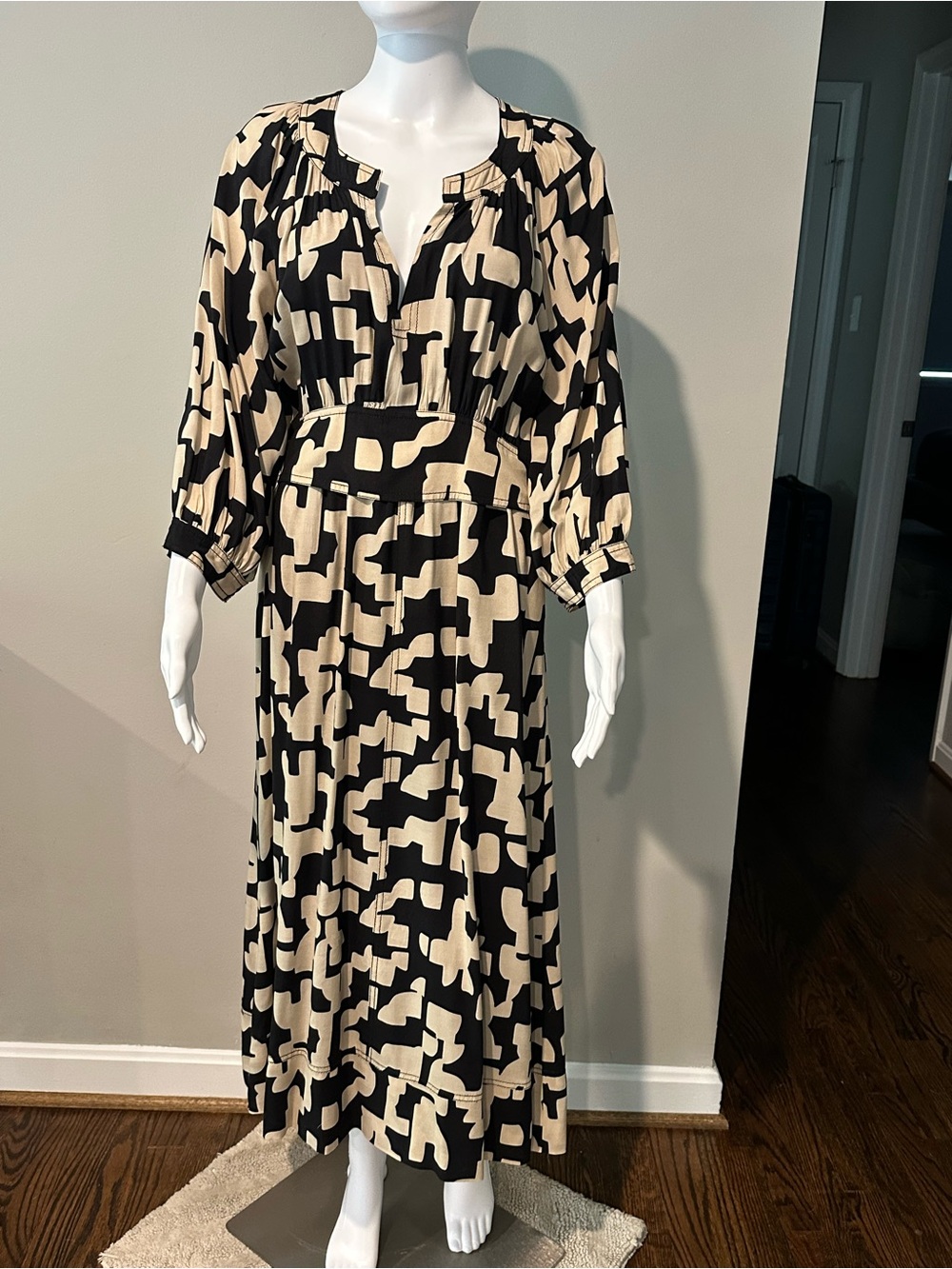 ba&sh black/cream print dress